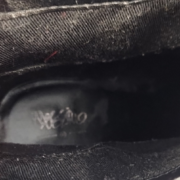 Vintage Massimo Black Heeled Ankle Boots Zip Back Red Opening Rubber Soles - Picture 14 of 16